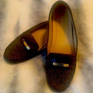 Michael Kors dark brown/gold loafers size 10